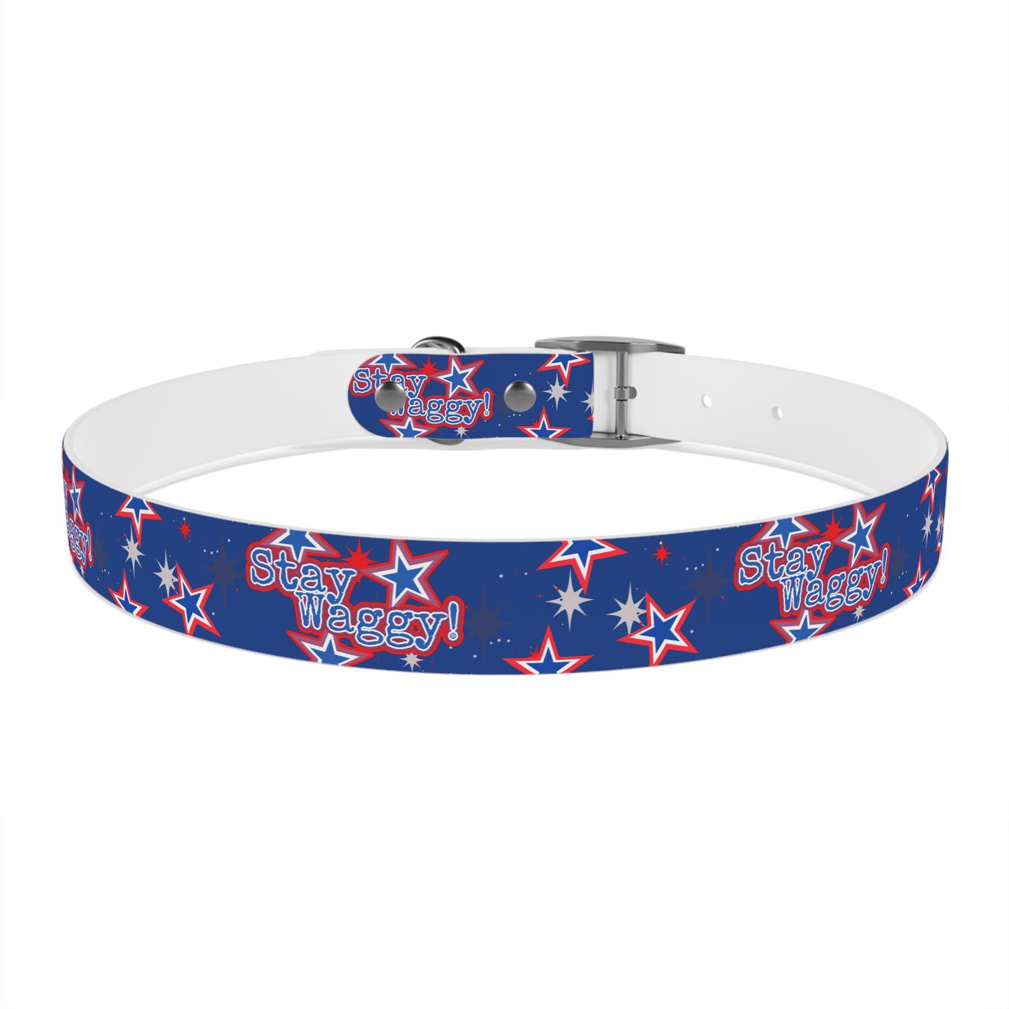 Stay Waggy! Blue Patriotic Stars - Dog Collar