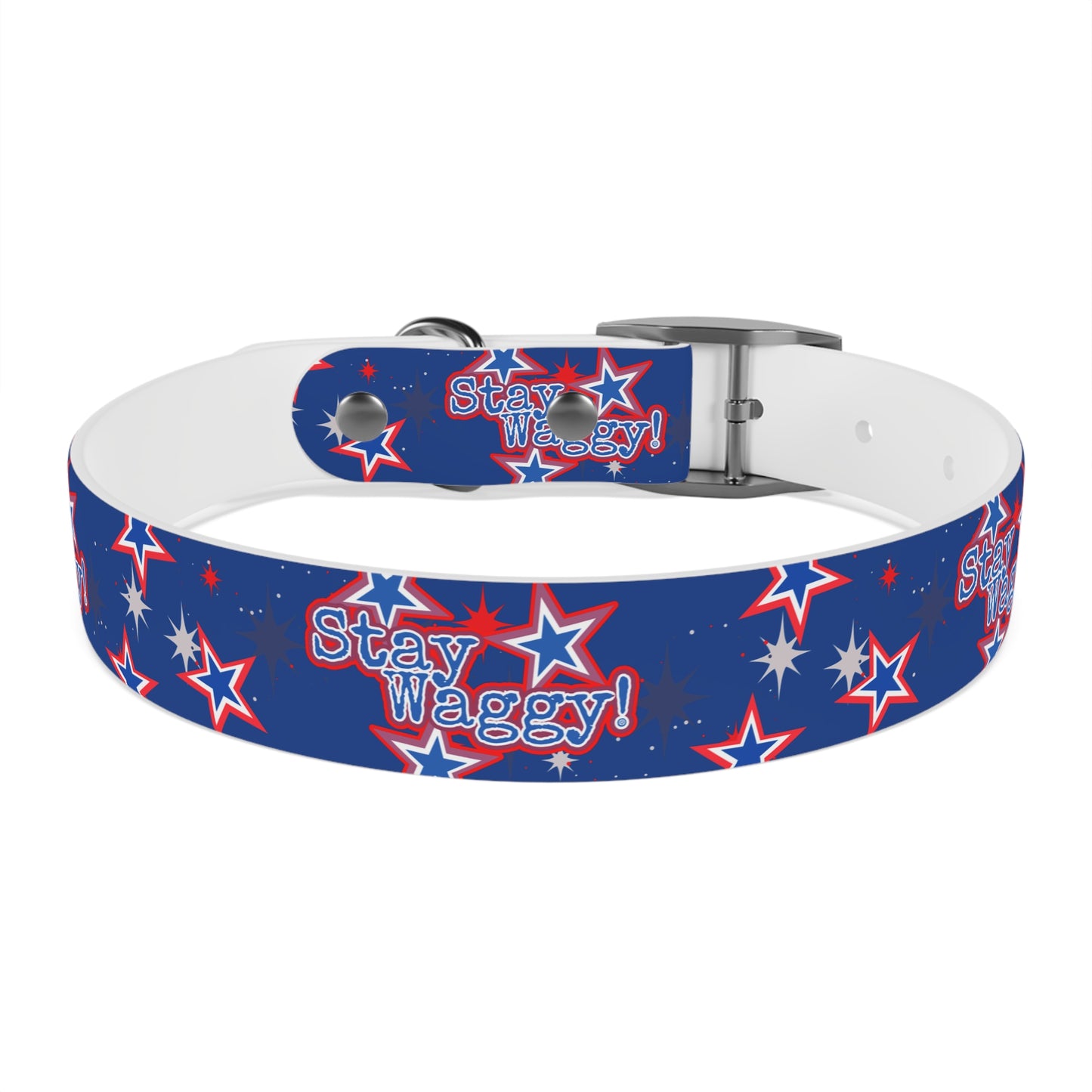 Stay Waggy! Blue Patriotic Stars - Dog Collar