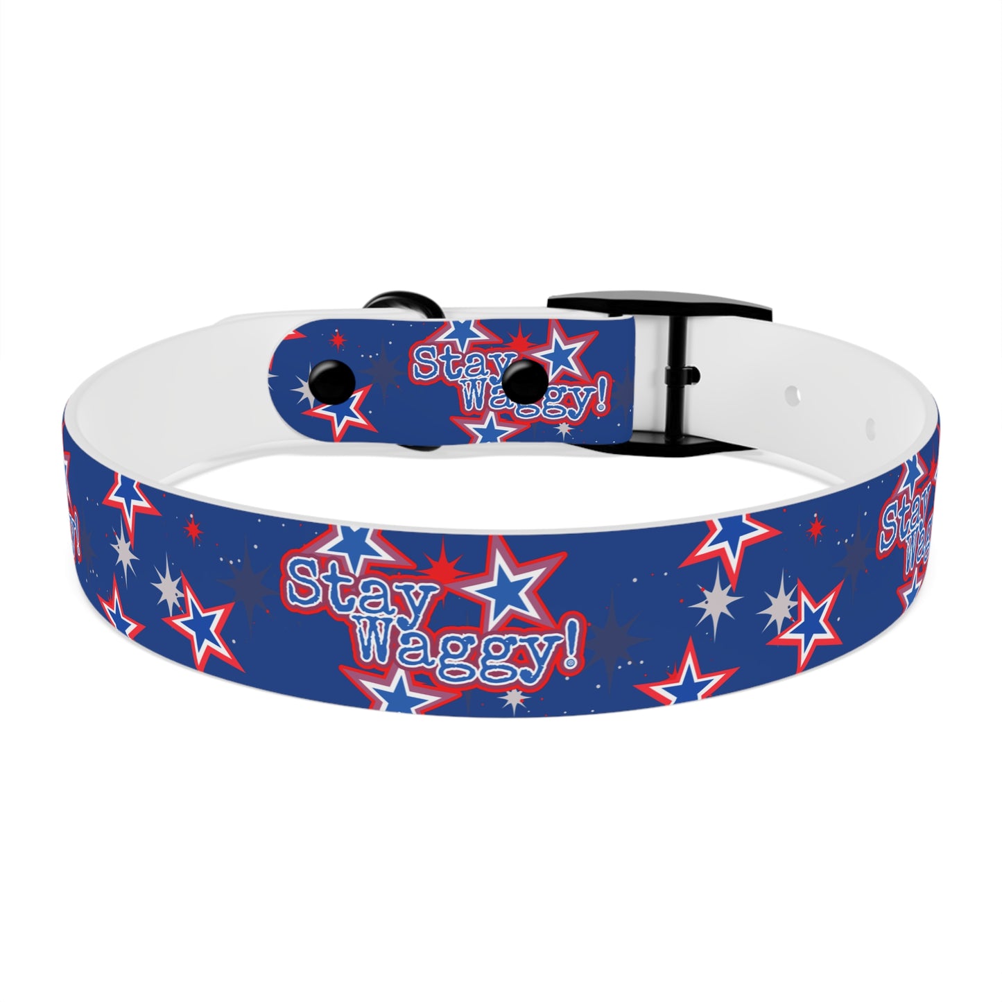 Stay Waggy! Blue Patriotic Stars - Dog Collar