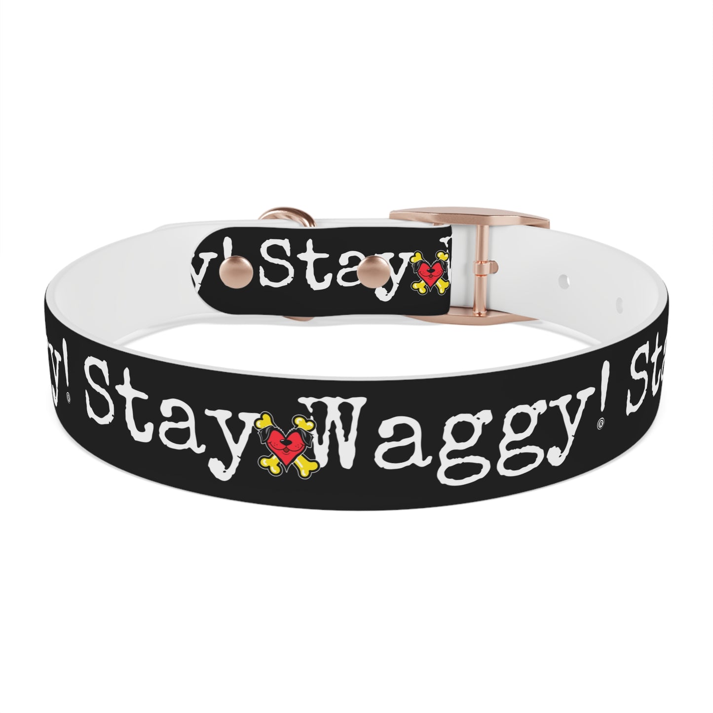 Stay Waggy! Dog Collar - Black