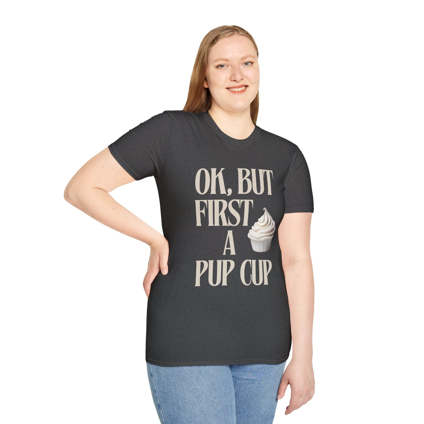 Playful But First a Pup Cup Dog Lover T-Shirt - Stay Waggy!