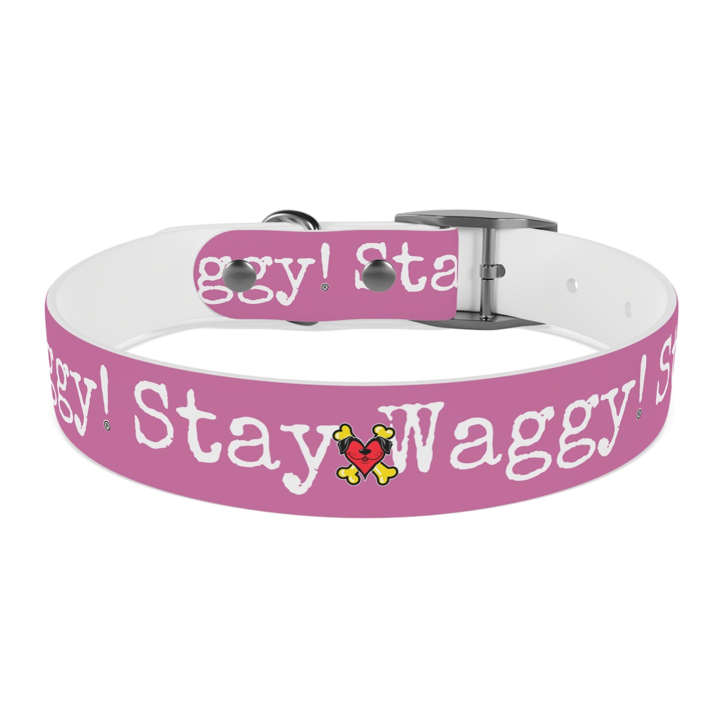 Stay Waggy! Dog Collar - Light Pink