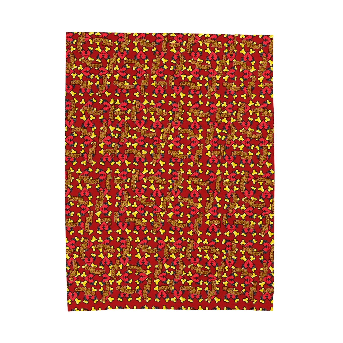 Stay Waggy! Velveteen Plush Blanket