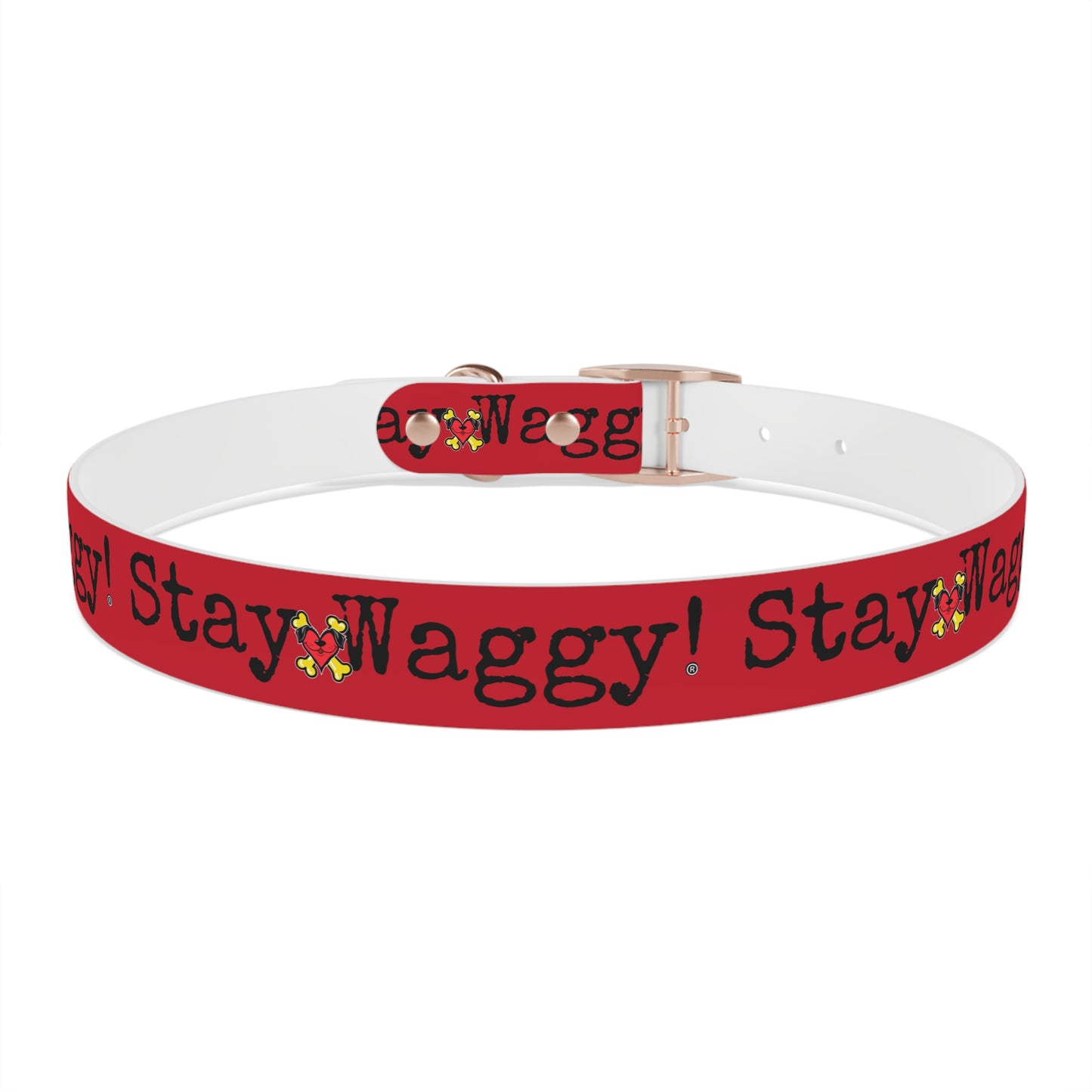 Stay Waggy! Dog Collar - Red