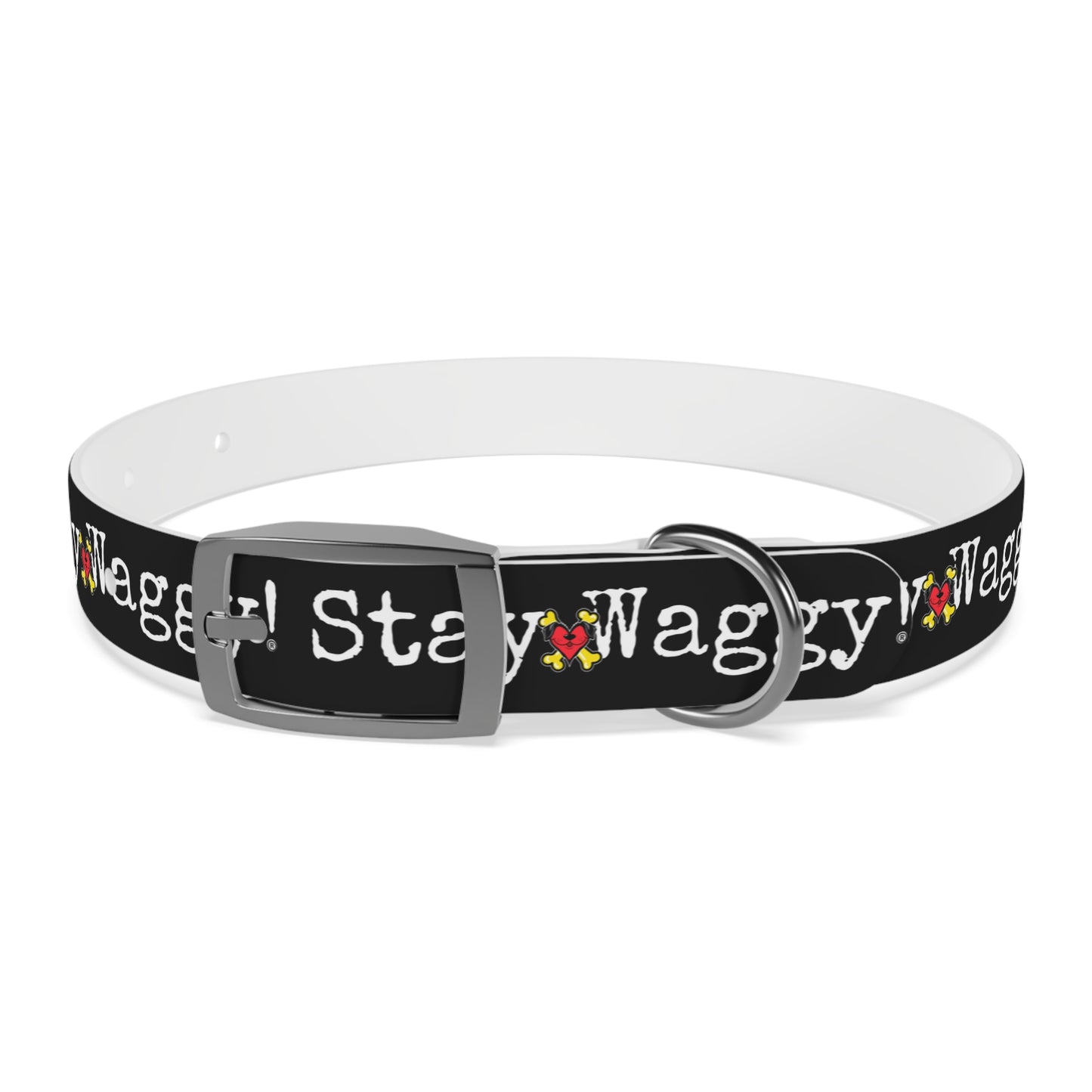 Stay Waggy! Dog Collar - Black