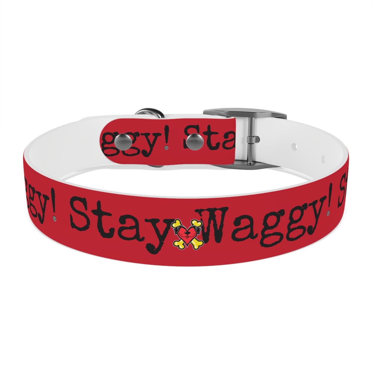 Stay Waggy! Dog Collar - Red