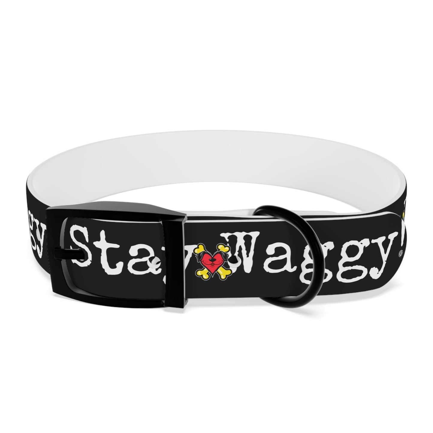 Stay Waggy! Dog Collar - Black