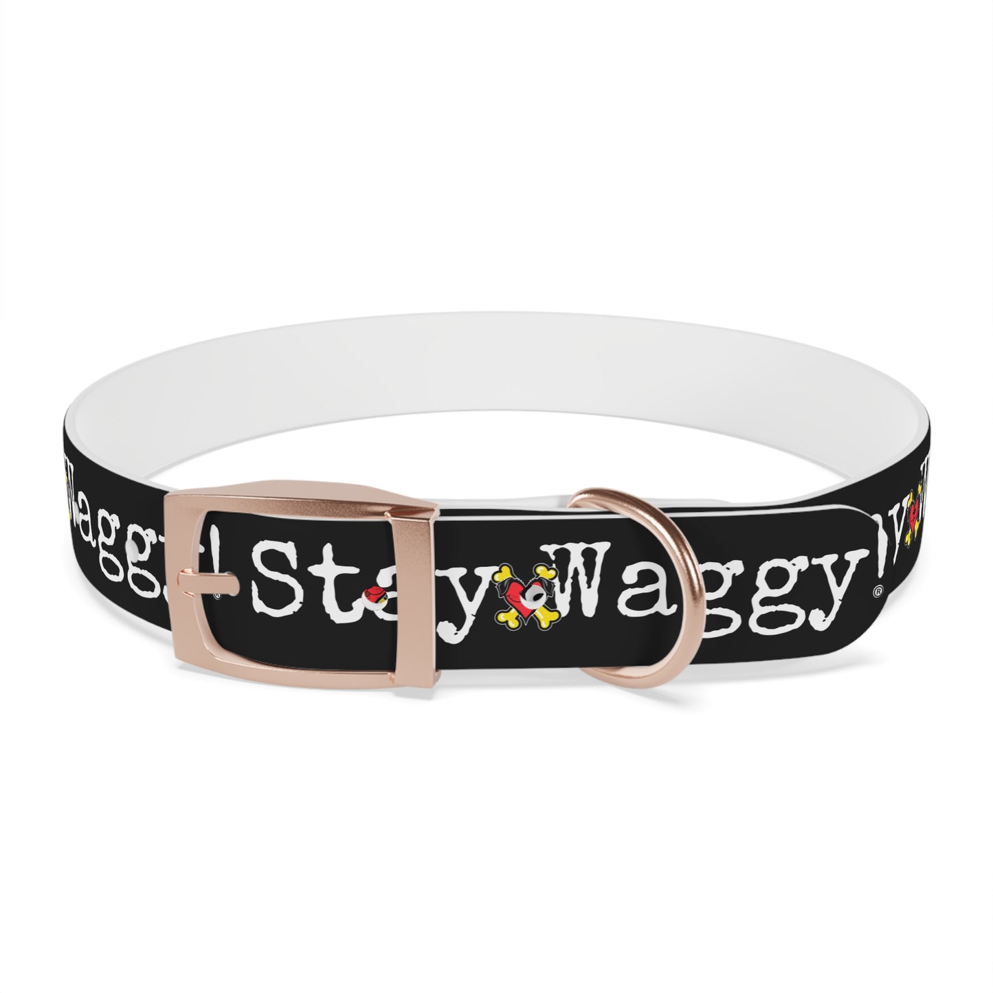 Stay Waggy! Dog Collar - Black