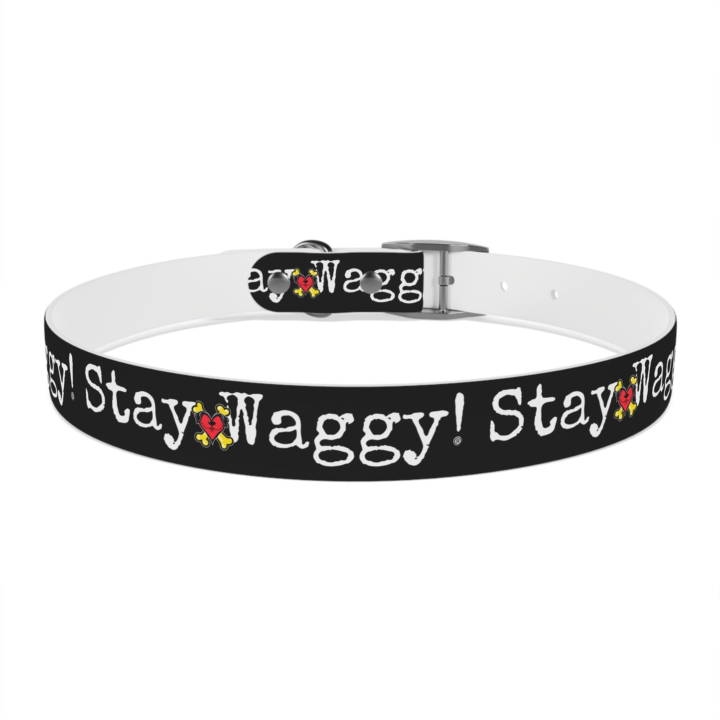 Stay Waggy! Dog Collar - Black