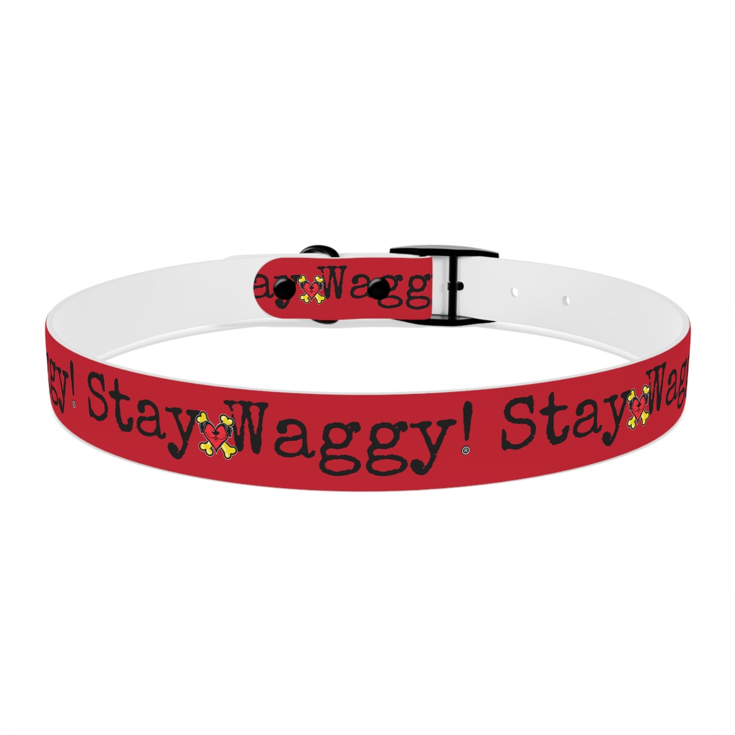 Stay Waggy! Dog Collar - Red