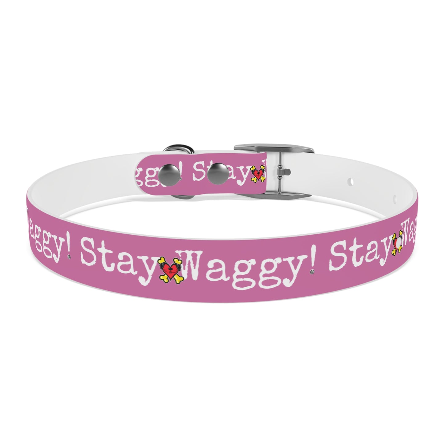 Stay Waggy! Dog Collar - Light Pink