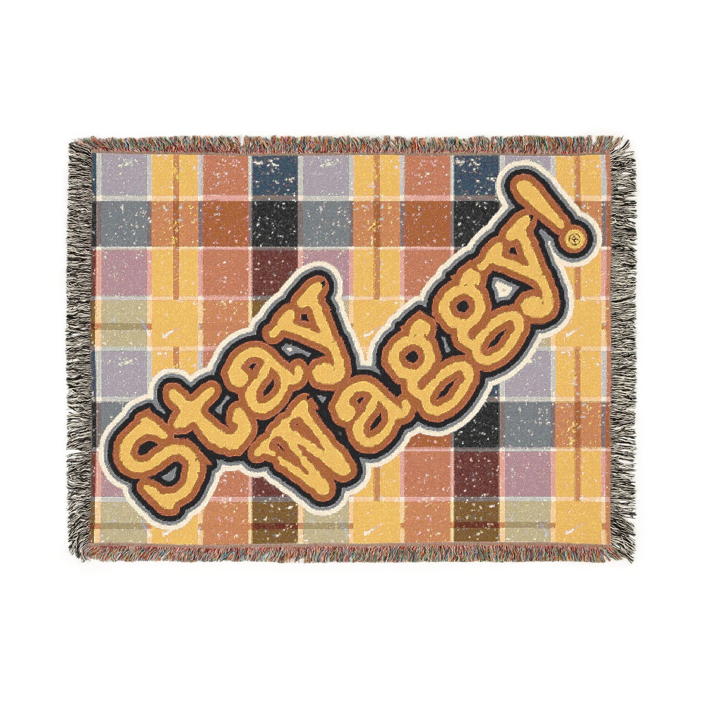 Stay Waggy! Plaid Woven Blanket for Dog Moms/Dads