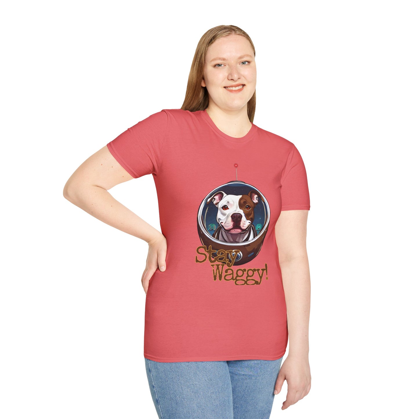 Playful Space Pitty T-Shirt - Stay Waggy!