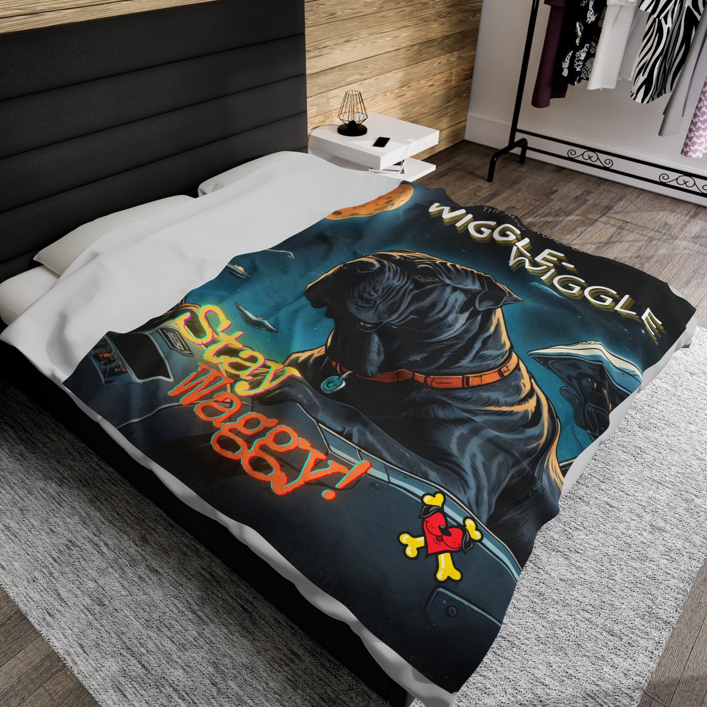 Adventures of the Wiggle - Cane Corso Velveteen Blanket - Stay Waggy