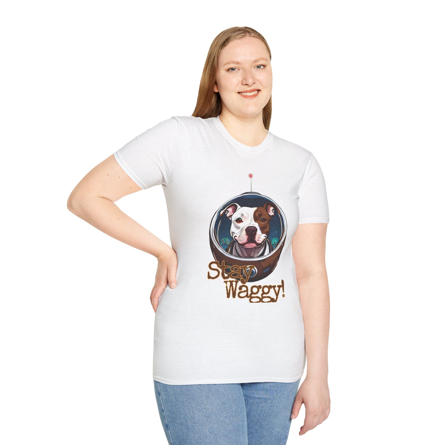 Playful Space Pitty T-Shirt - Stay Waggy!