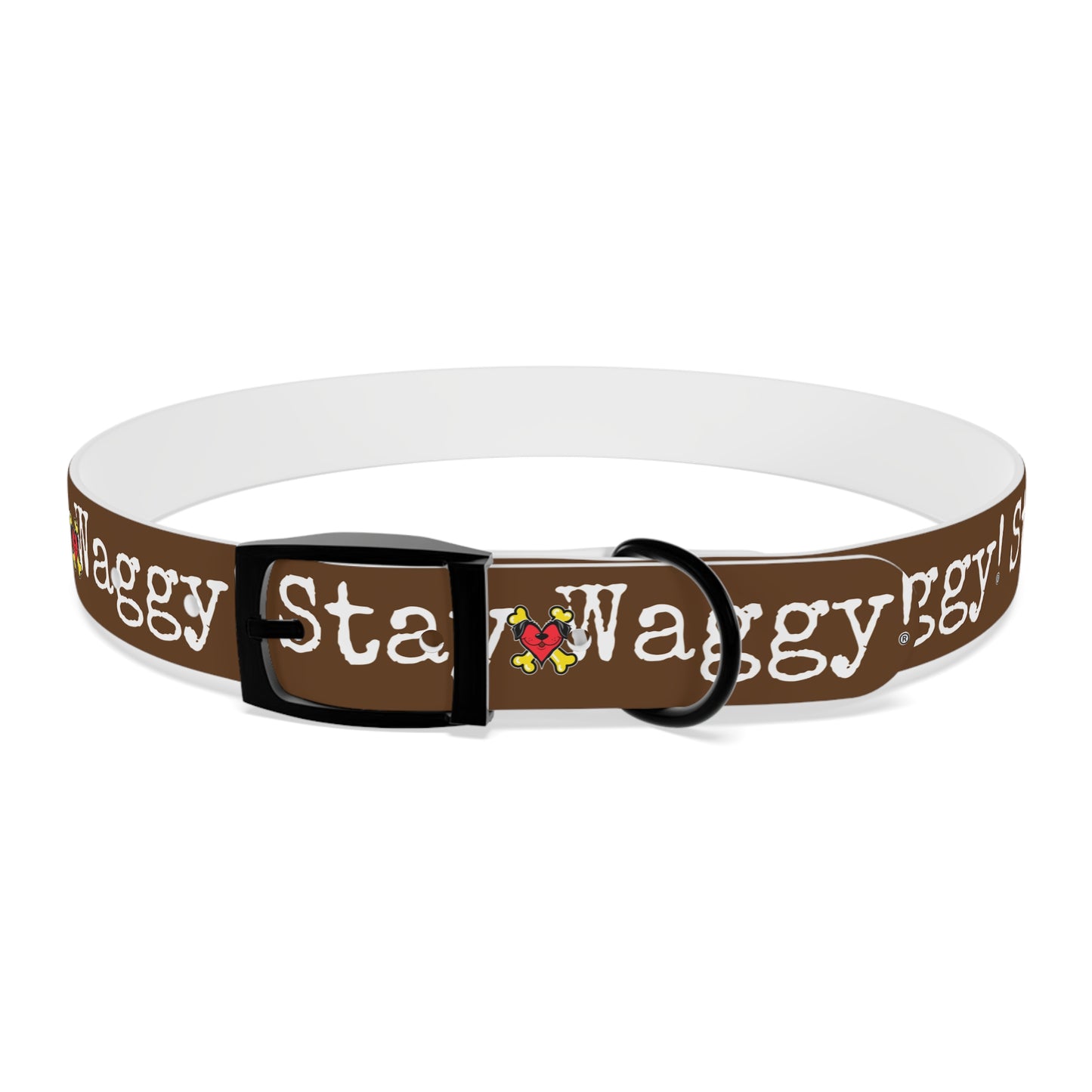 Stay Waggy! Dog Collar - Brown