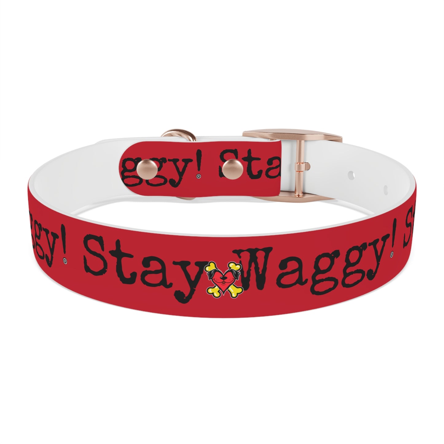 Stay Waggy! Dog Collar - Red
