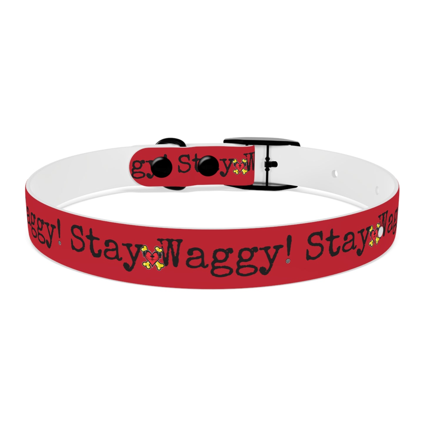 Stay Waggy! Dog Collar - Red