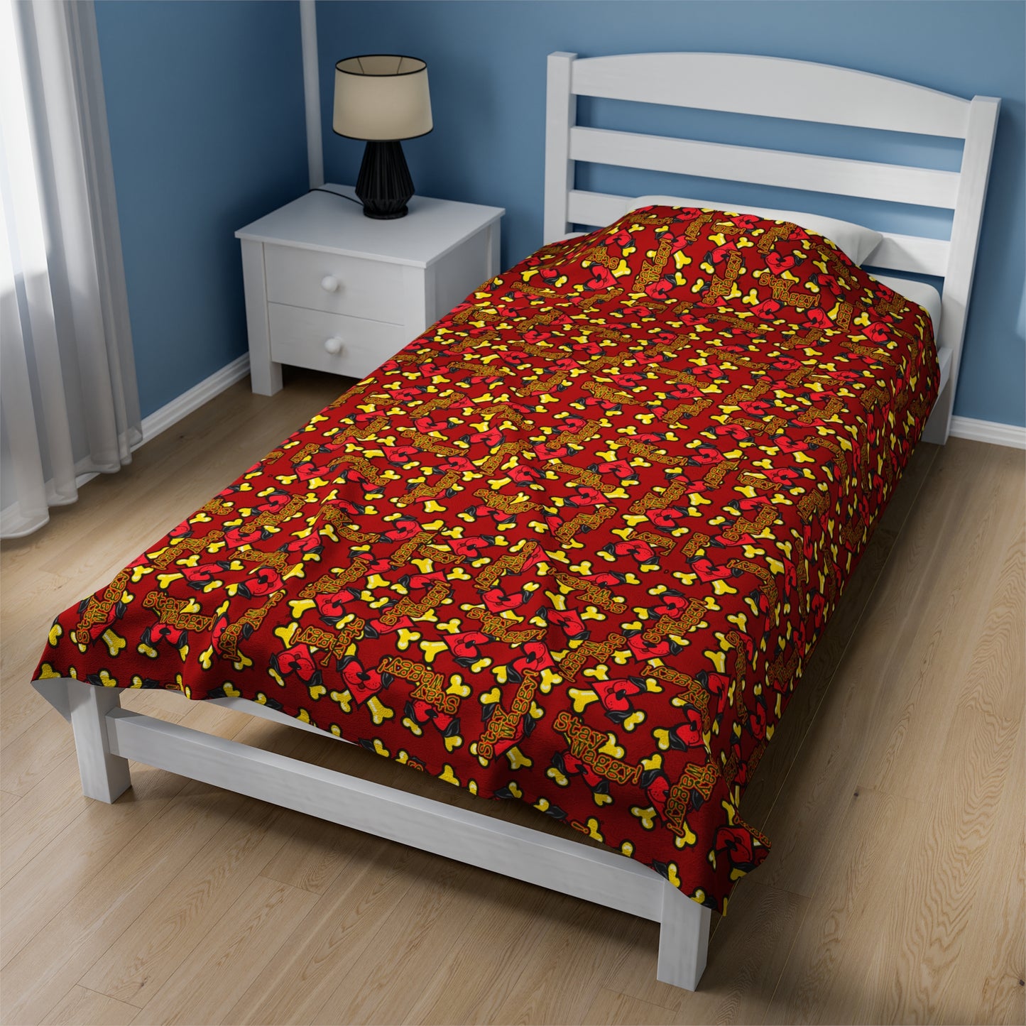Stay Waggy! Velveteen Plush Blanket