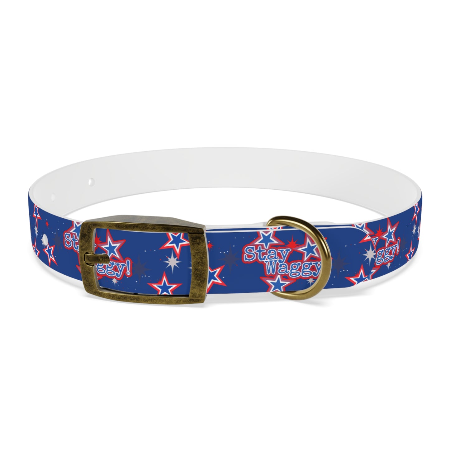 Stay Waggy! Blue Patriotic Stars - Dog Collar