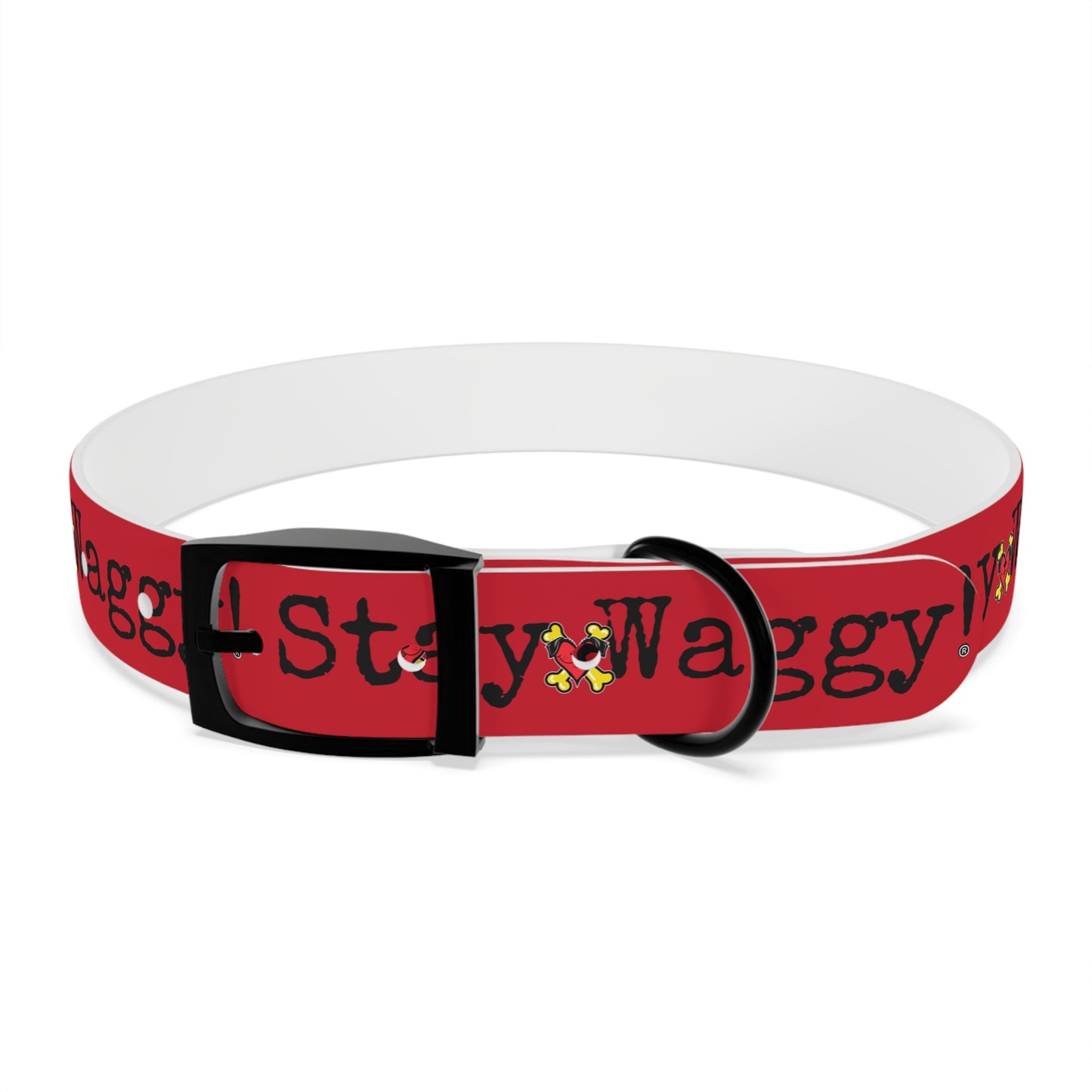 Stay Waggy! Dog Collar - Red