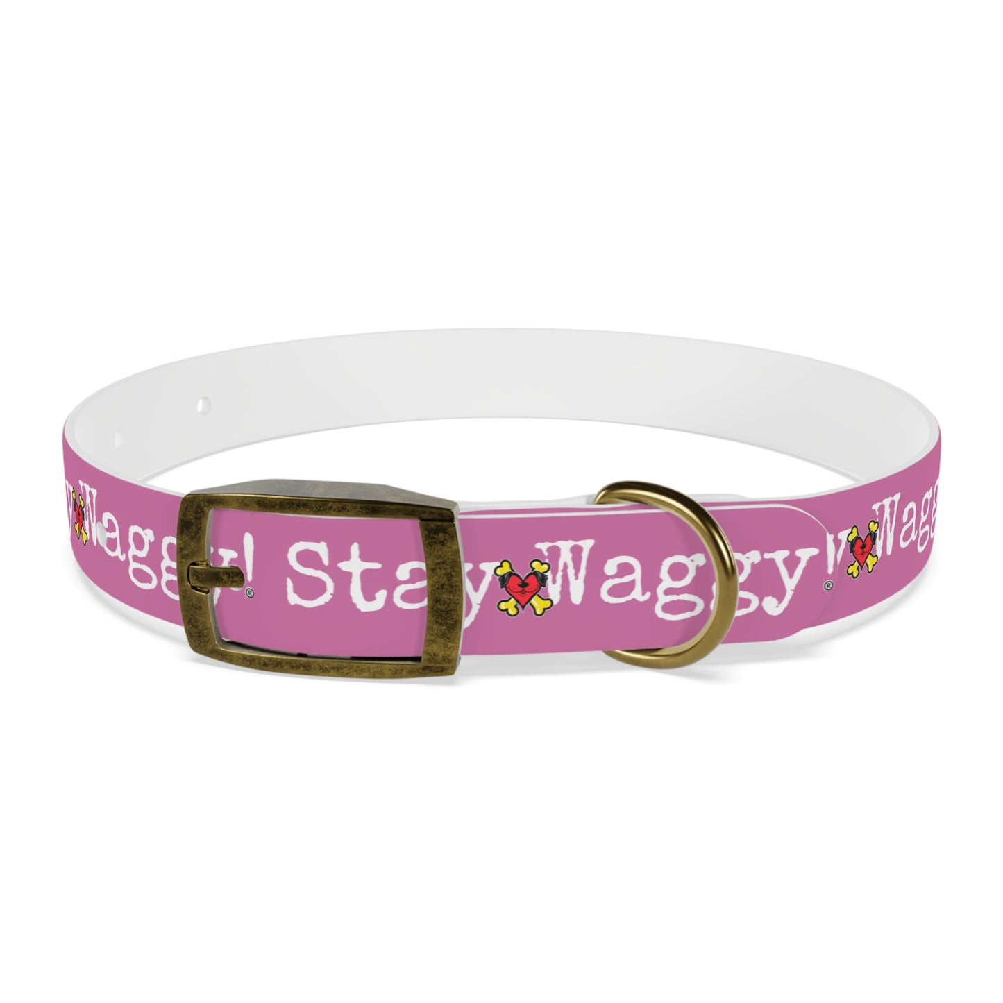 Stay Waggy! Dog Collar - Light Pink