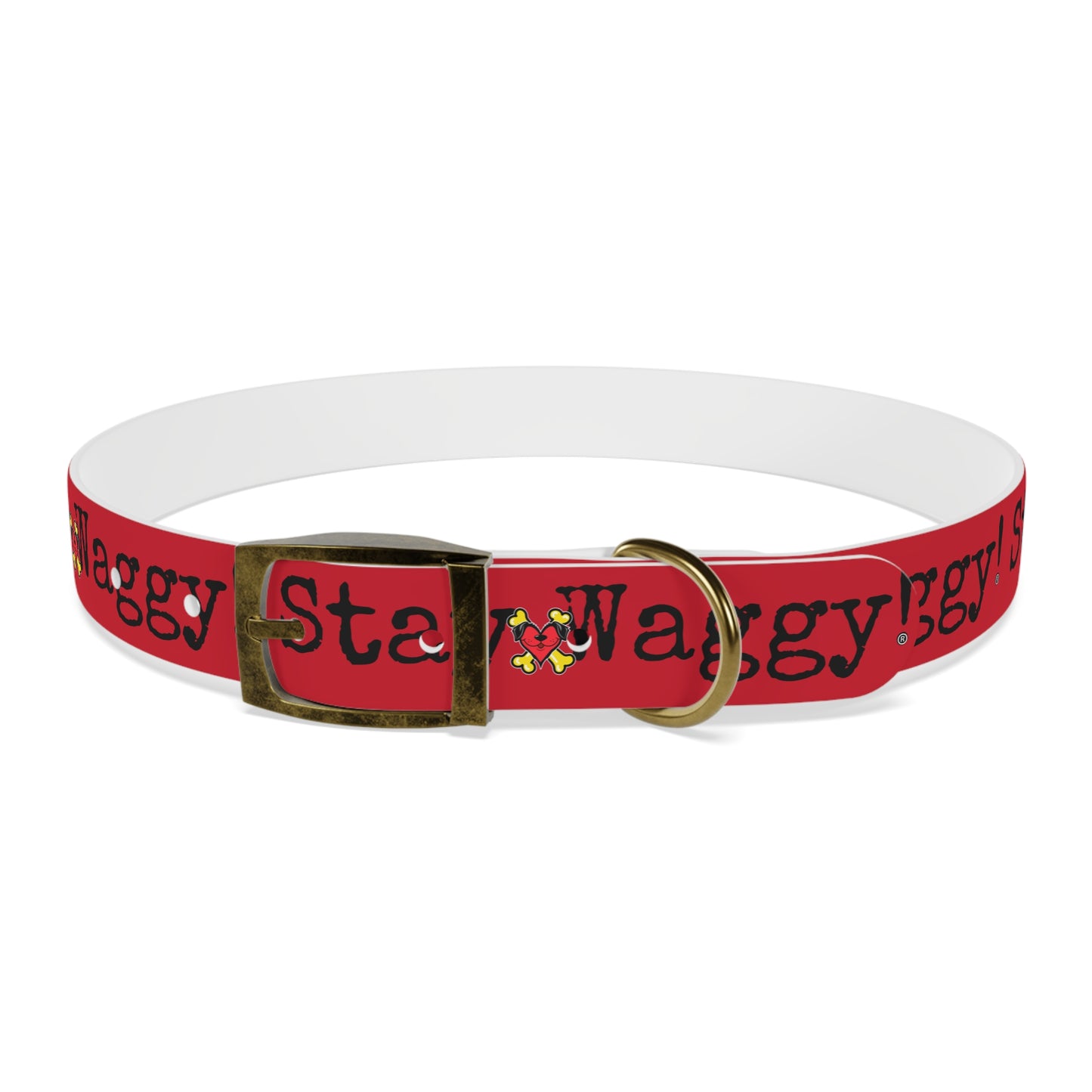 Stay Waggy! Dog Collar - Red