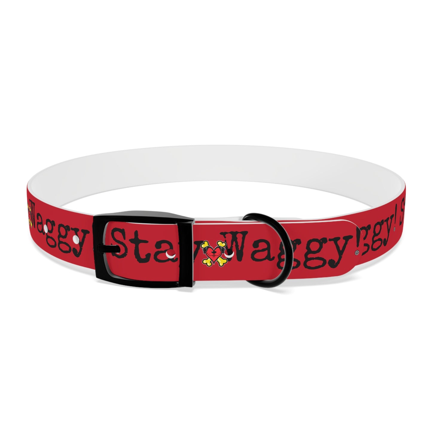 Stay Waggy! Dog Collar - Red