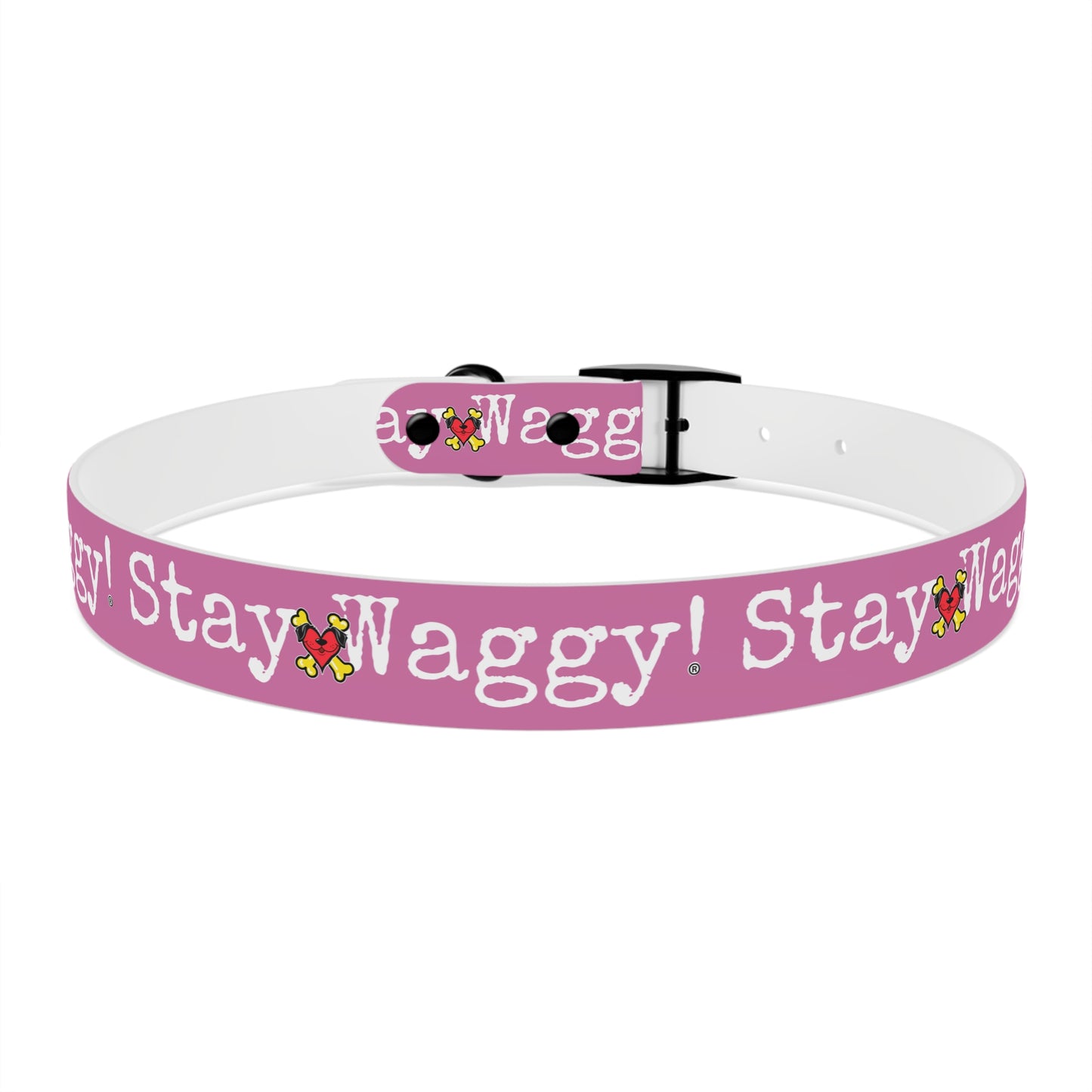 Stay Waggy! Dog Collar - Light Pink