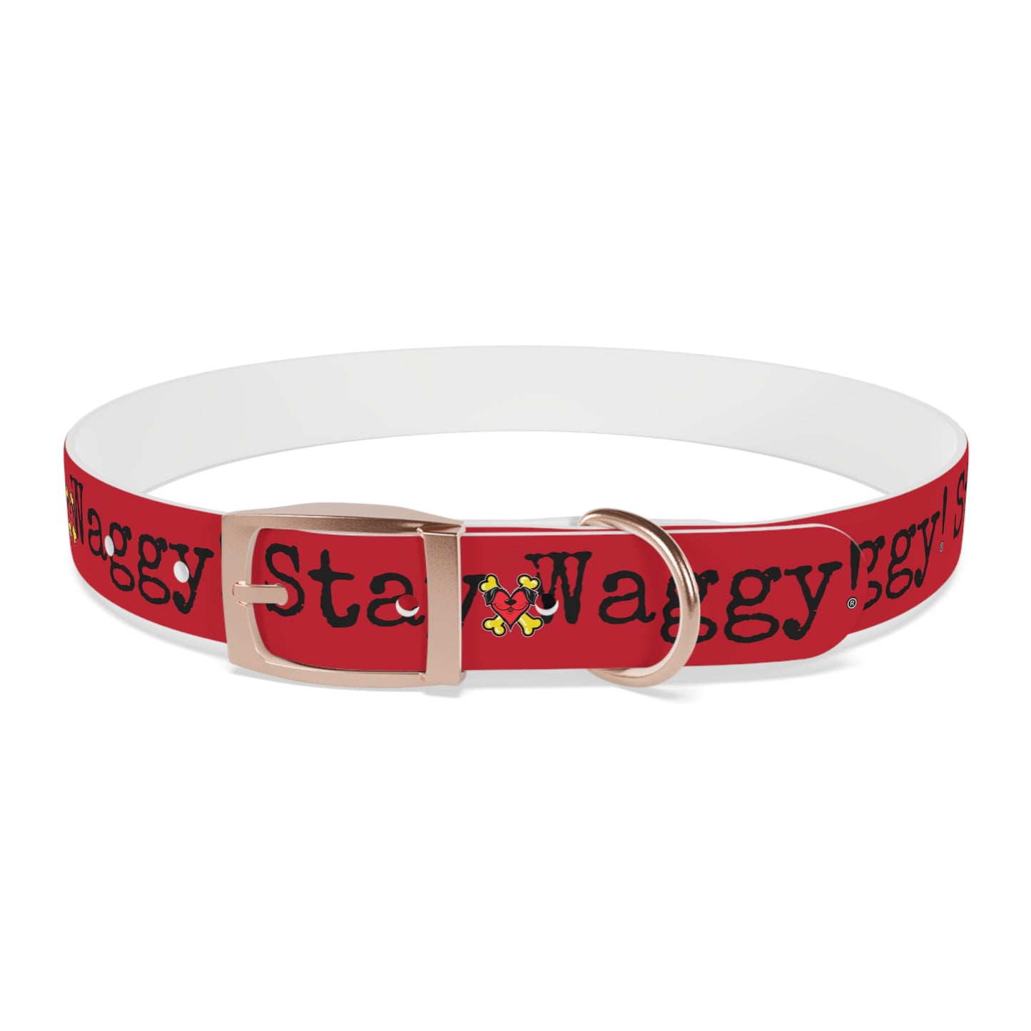 Stay Waggy! Dog Collar - Red