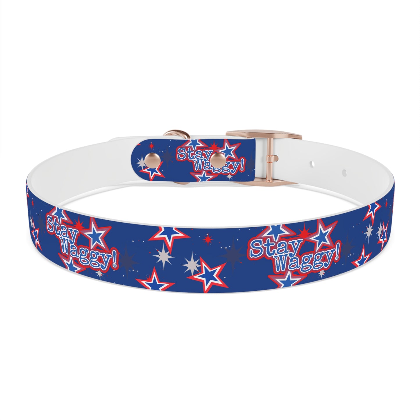 Stay Waggy! Blue Patriotic Stars - Dog Collar