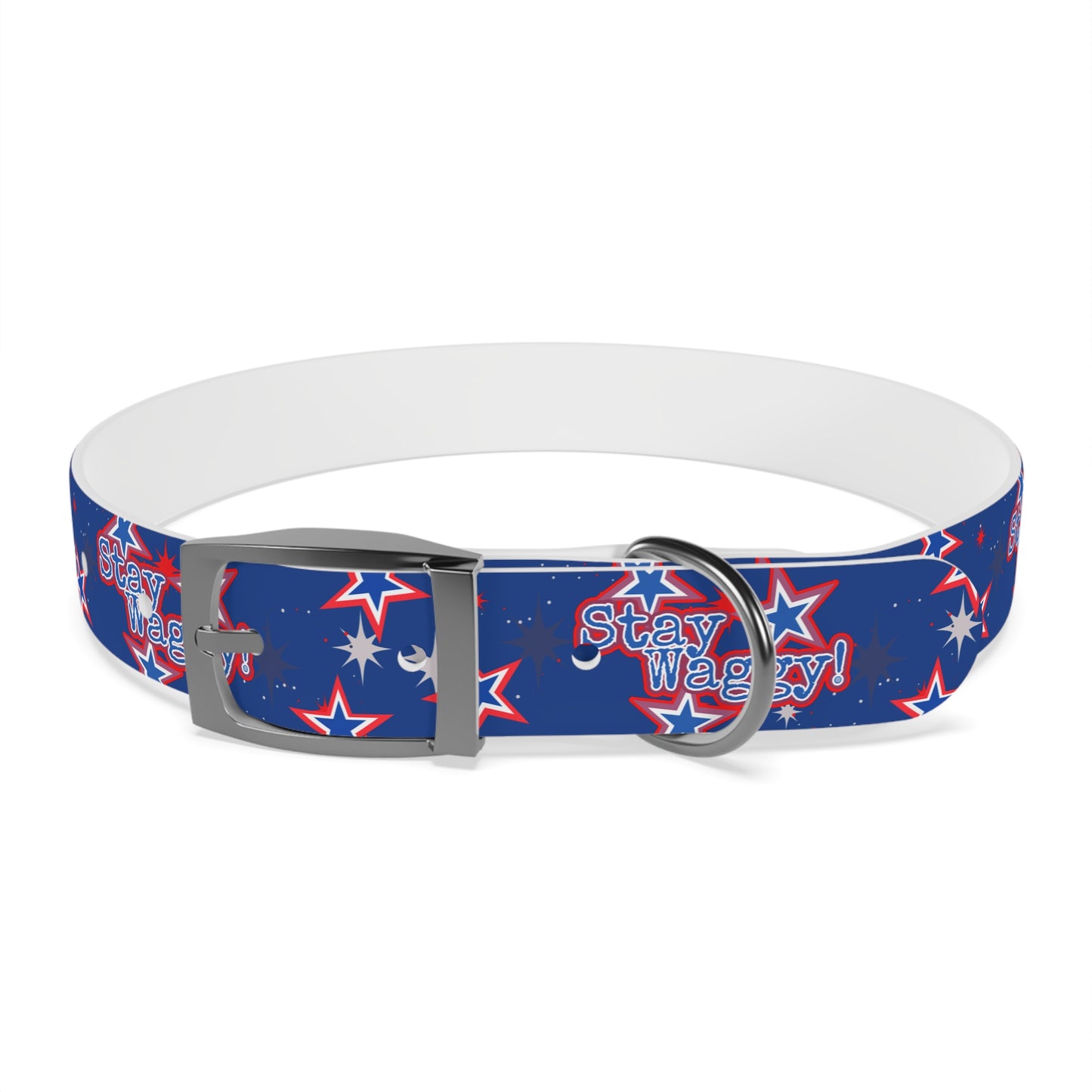Stay Waggy! Blue Patriotic Stars - Dog Collar