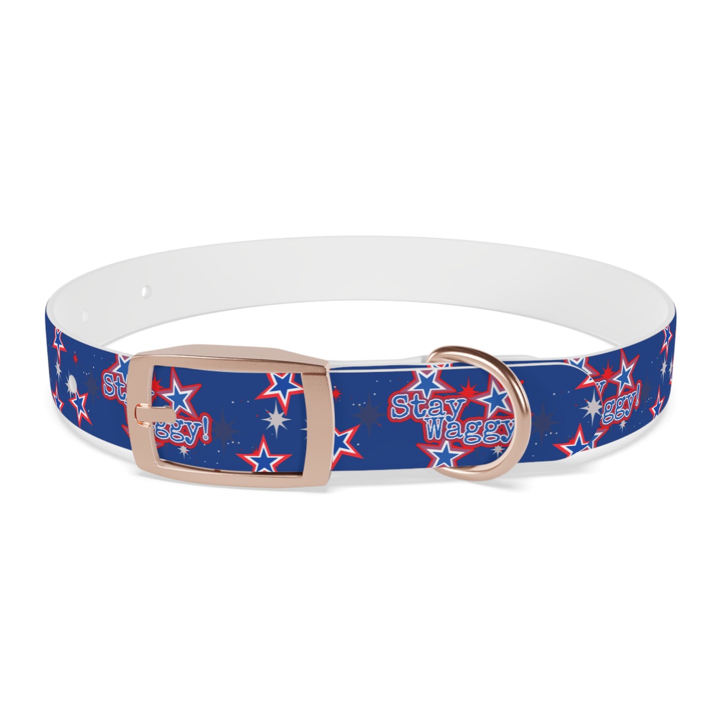 Stay Waggy! Blue Patriotic Stars - Dog Collar