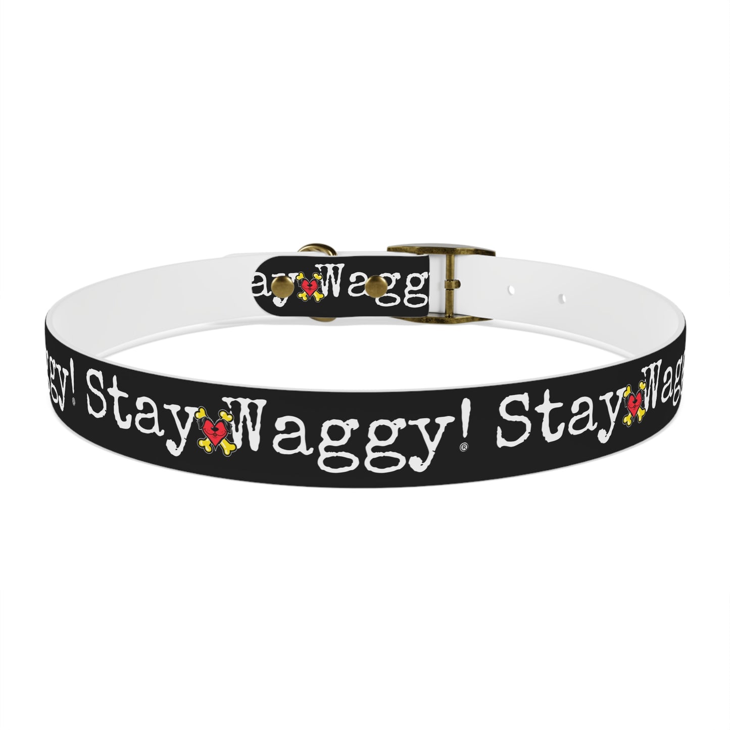 Stay Waggy! Dog Collar - Black