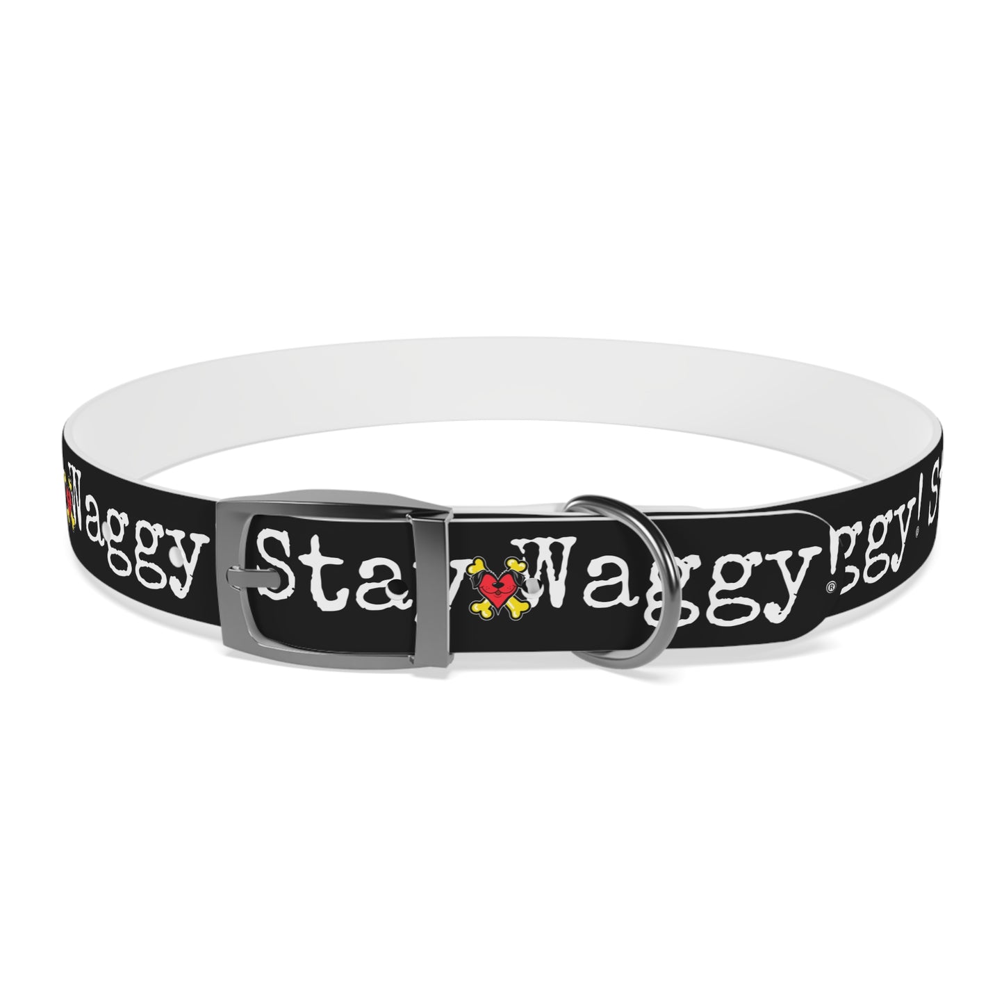 Stay Waggy! Dog Collar - Black