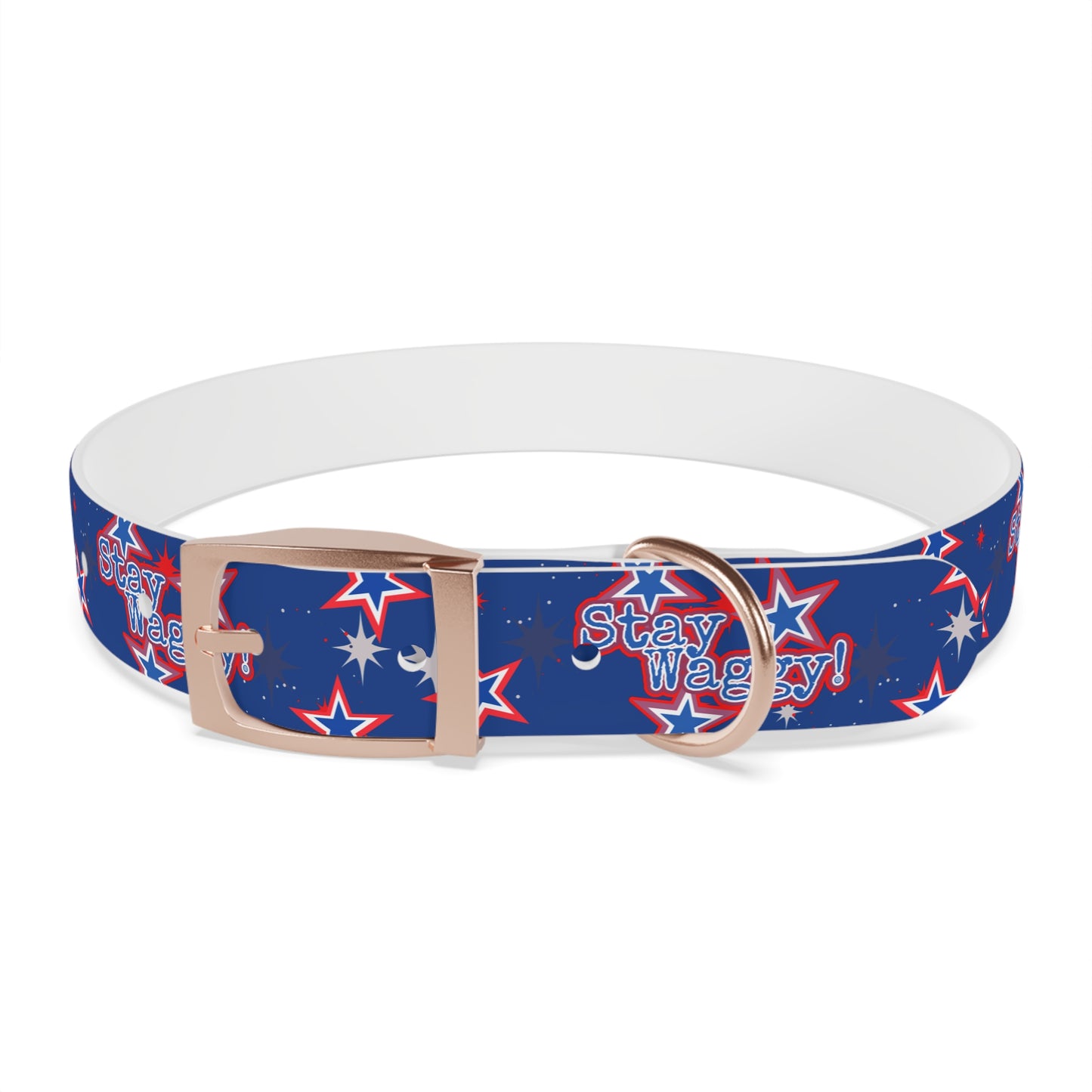 Stay Waggy! Blue Patriotic Stars - Dog Collar