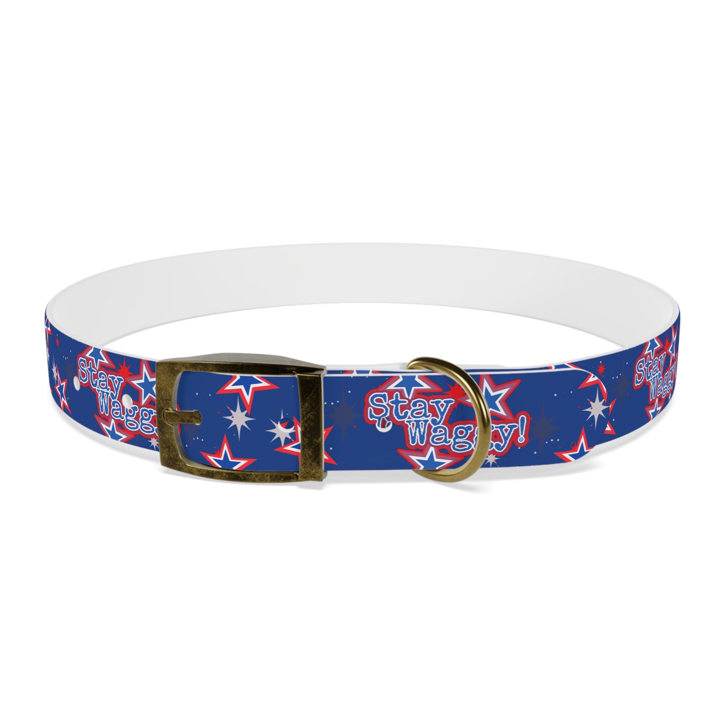 Stay Waggy! Blue Patriotic Stars - Dog Collar
