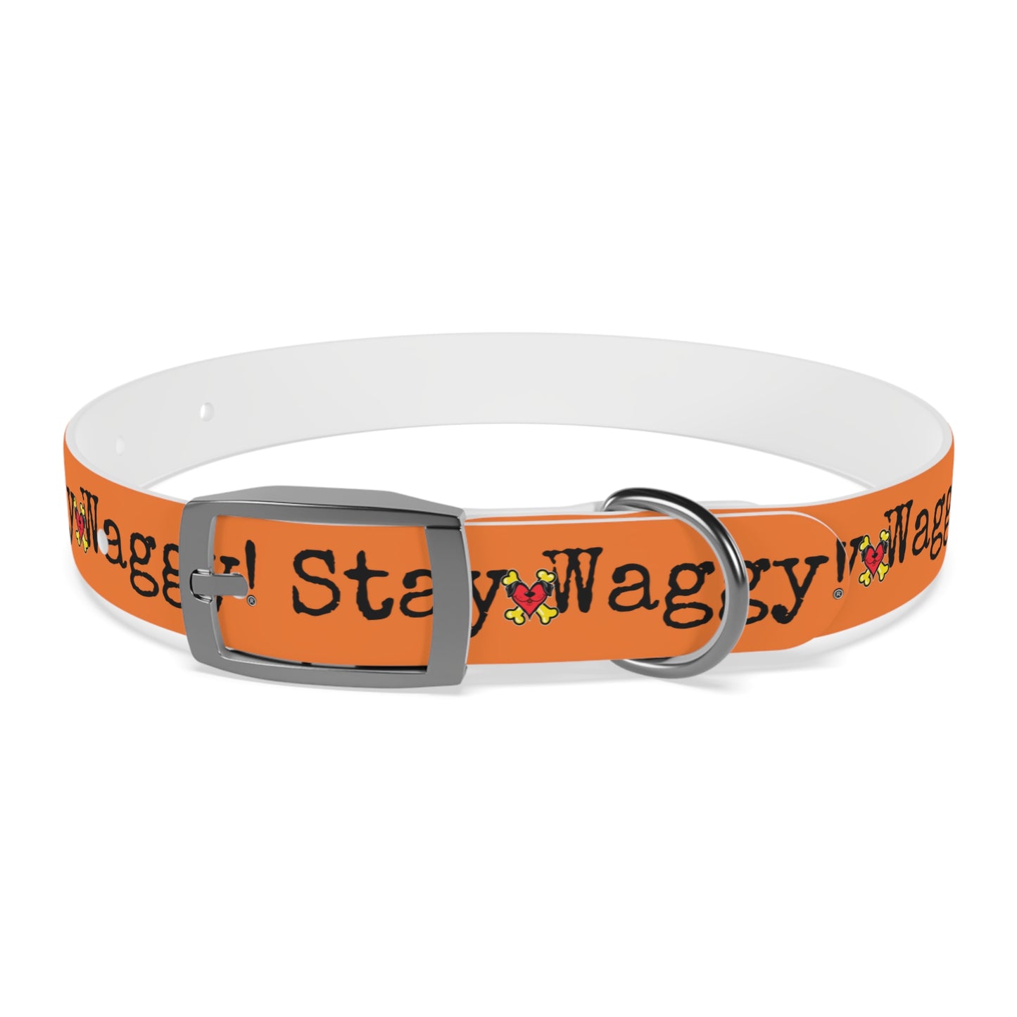 Stay Waggy! Dog Collar - Orange