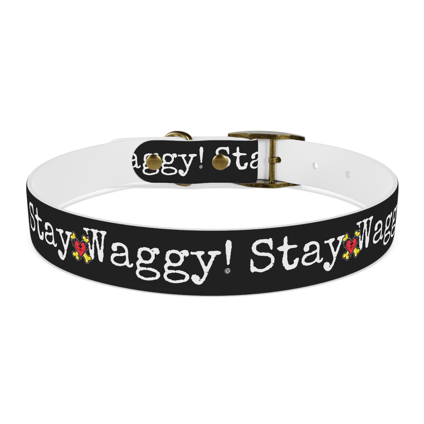 Stay Waggy! Dog Collar - Black