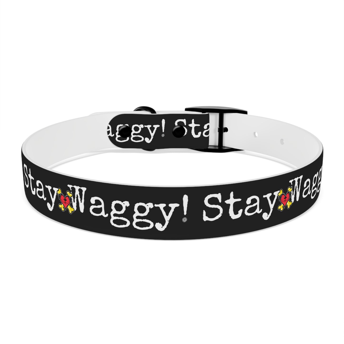 Stay Waggy! Dog Collar - Black