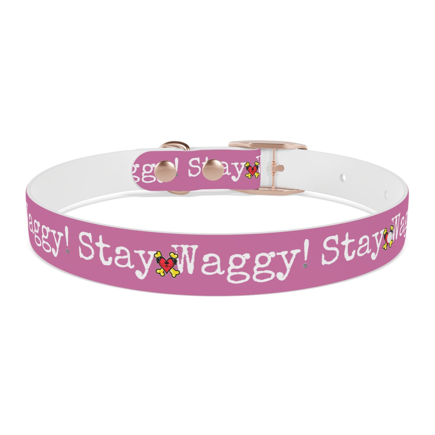 Stay Waggy! Dog Collar - Light Pink