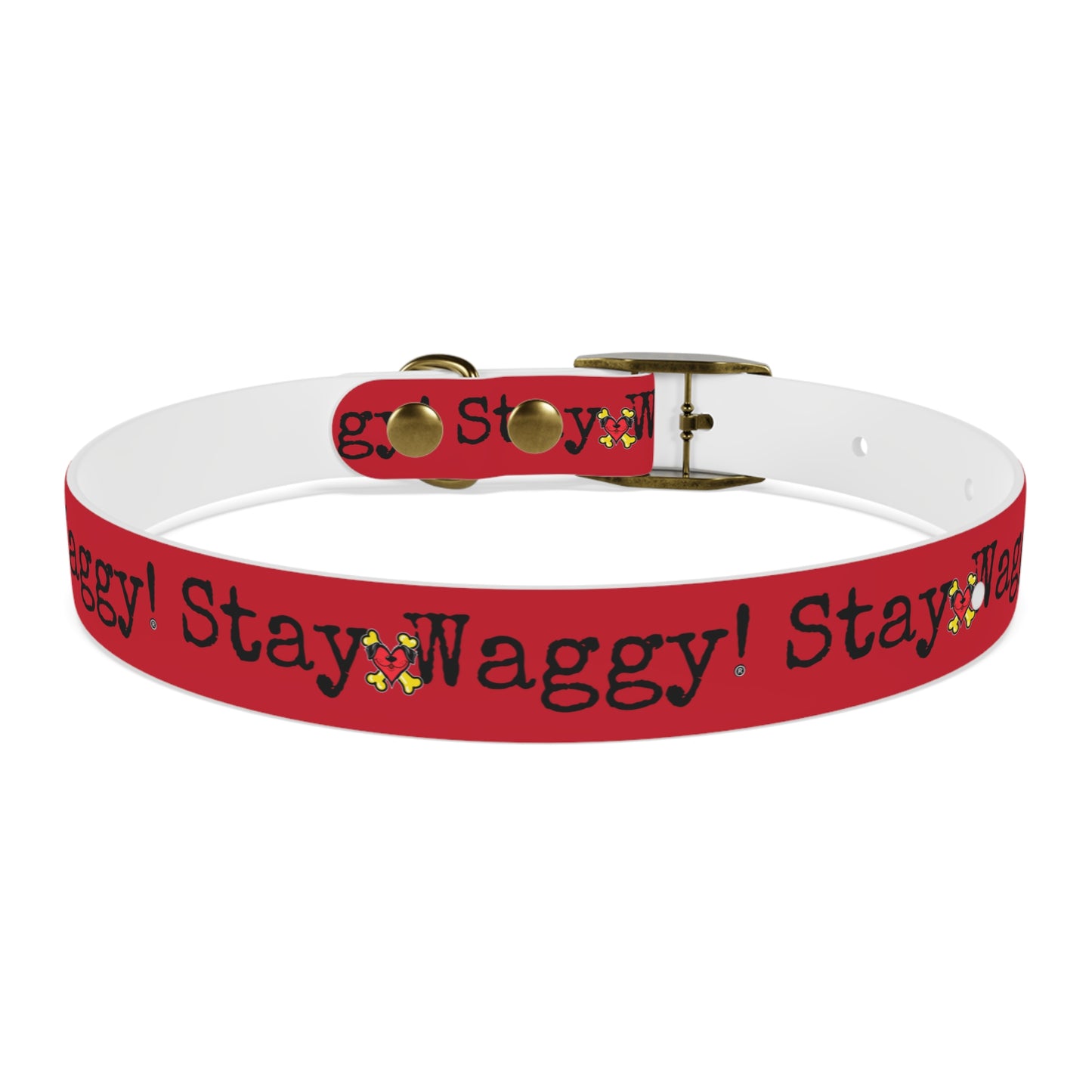 Stay Waggy! Dog Collar - Red