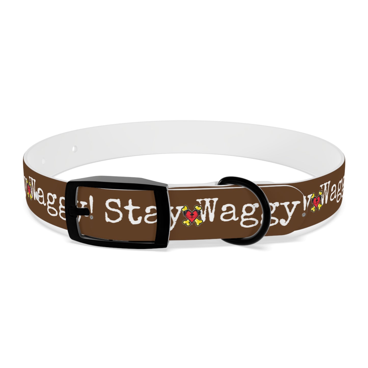 Stay Waggy! Dog Collar - Brown