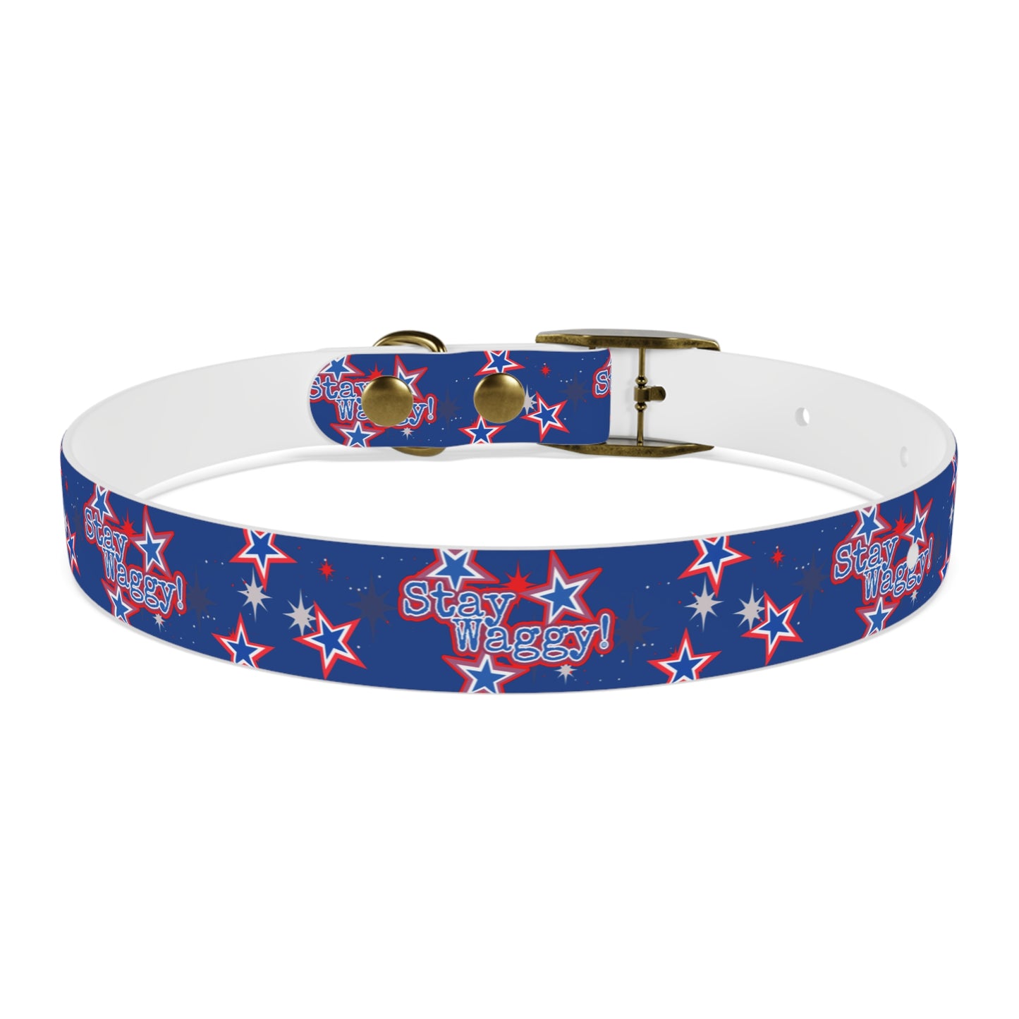 Stay Waggy! Blue Patriotic Stars - Dog Collar