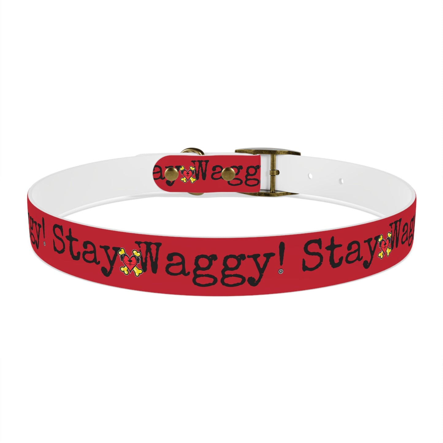 Stay Waggy! Dog Collar - Red