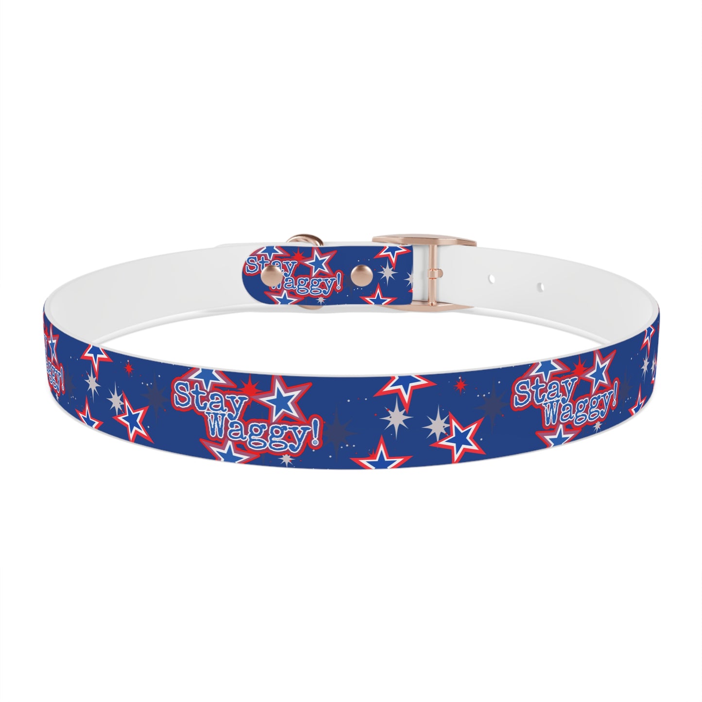Stay Waggy! Blue Patriotic Stars - Dog Collar