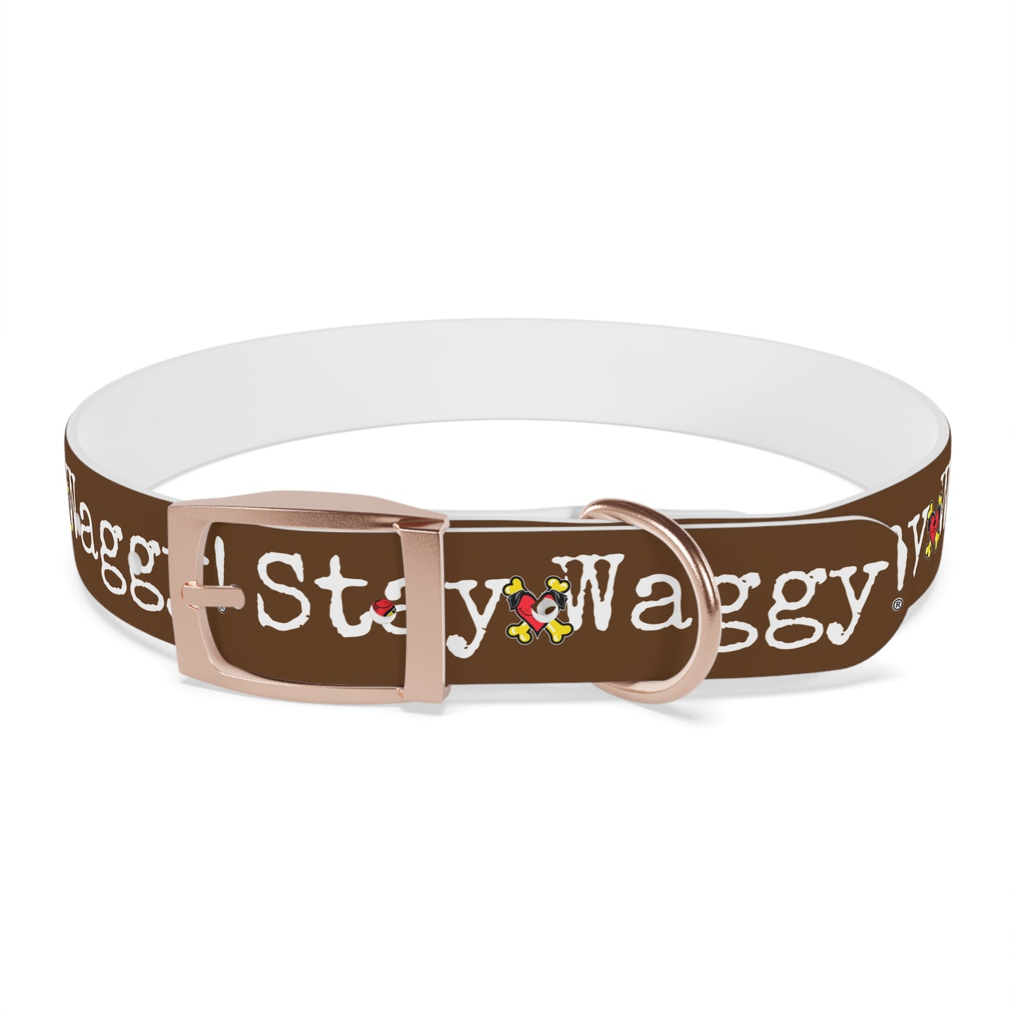 Stay Waggy! Dog Collar - Brown