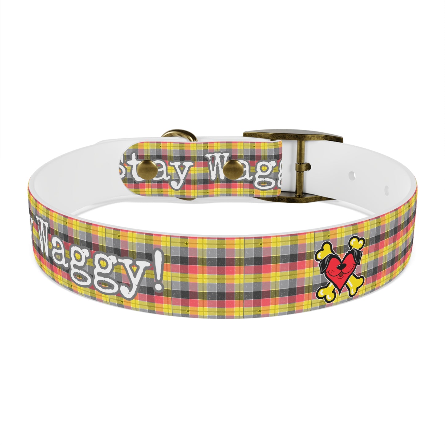 Stay Waggy! Plaid Dog Collar