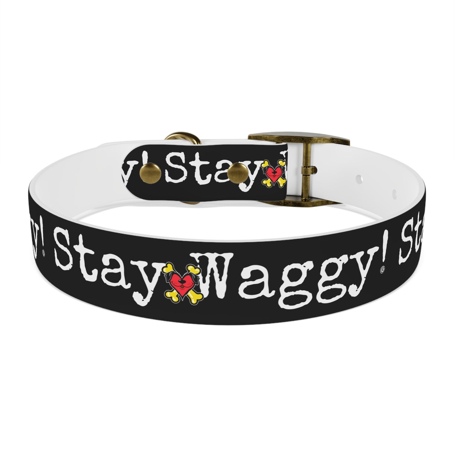 Stay Waggy! Dog Collar - Black