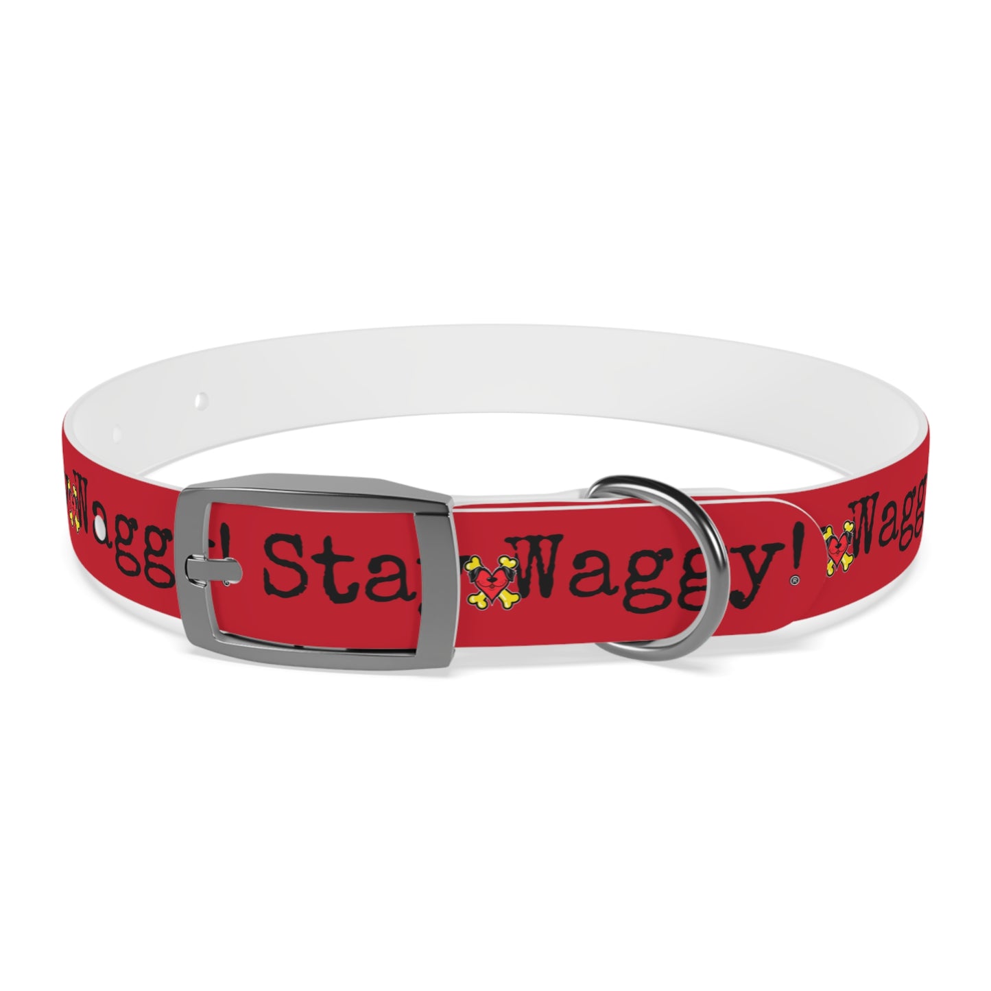 Stay Waggy! Dog Collar - Red